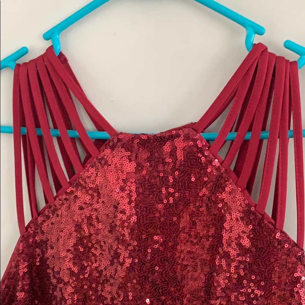 Red sequence dress - Picture 3 of 5